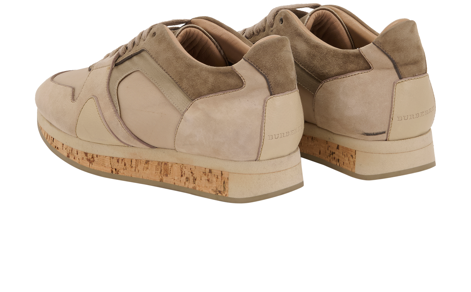 Burberry Low Top Trainers, &pound;160, Shoes, Taupe, Suede, Back view