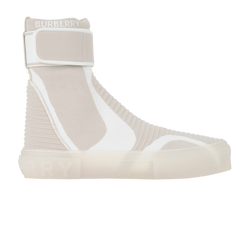 Burberry High-Top Sock Trainers, Fabric/Rubber, White/Beige, B, 3*