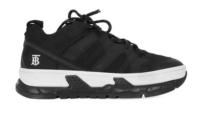 Burberry Union Trainers, &pound;190, Shoes, Black/White, Leather/Rubber, Front view