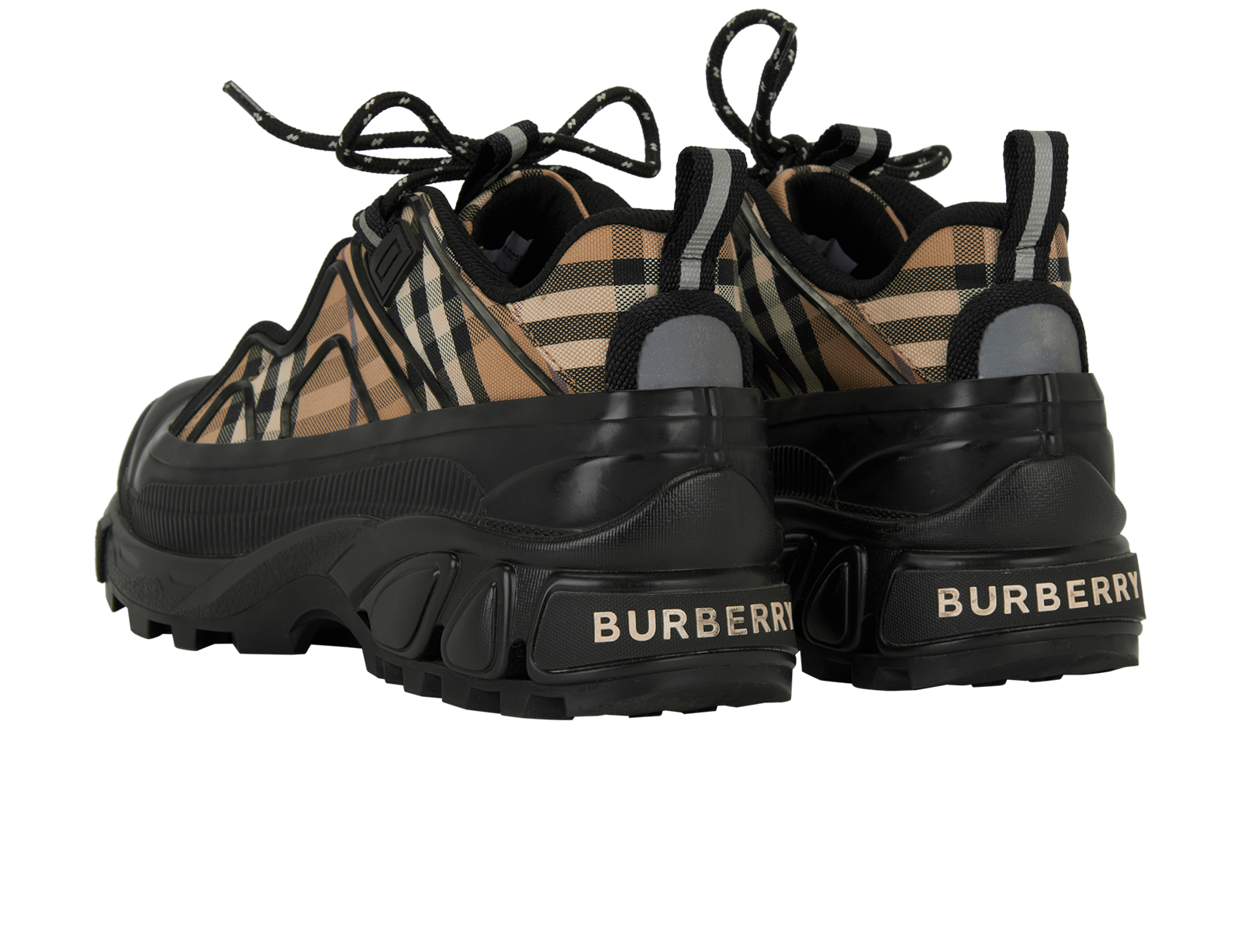 Burberry Arthur Trainers, &pound;150, Shoes, Beige/Black, Canvas/Rubber, Back view