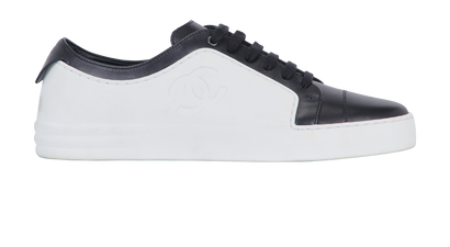 Chanel Low Top Trainers, &pound;450, Shoes, Black/White, Leather/Rubber, Front view