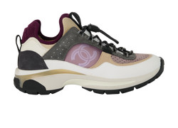 Chanel Interlocking CC Trainers,Suede/Mesh,White/Purple/Grey,UK 3, DB, 3*
