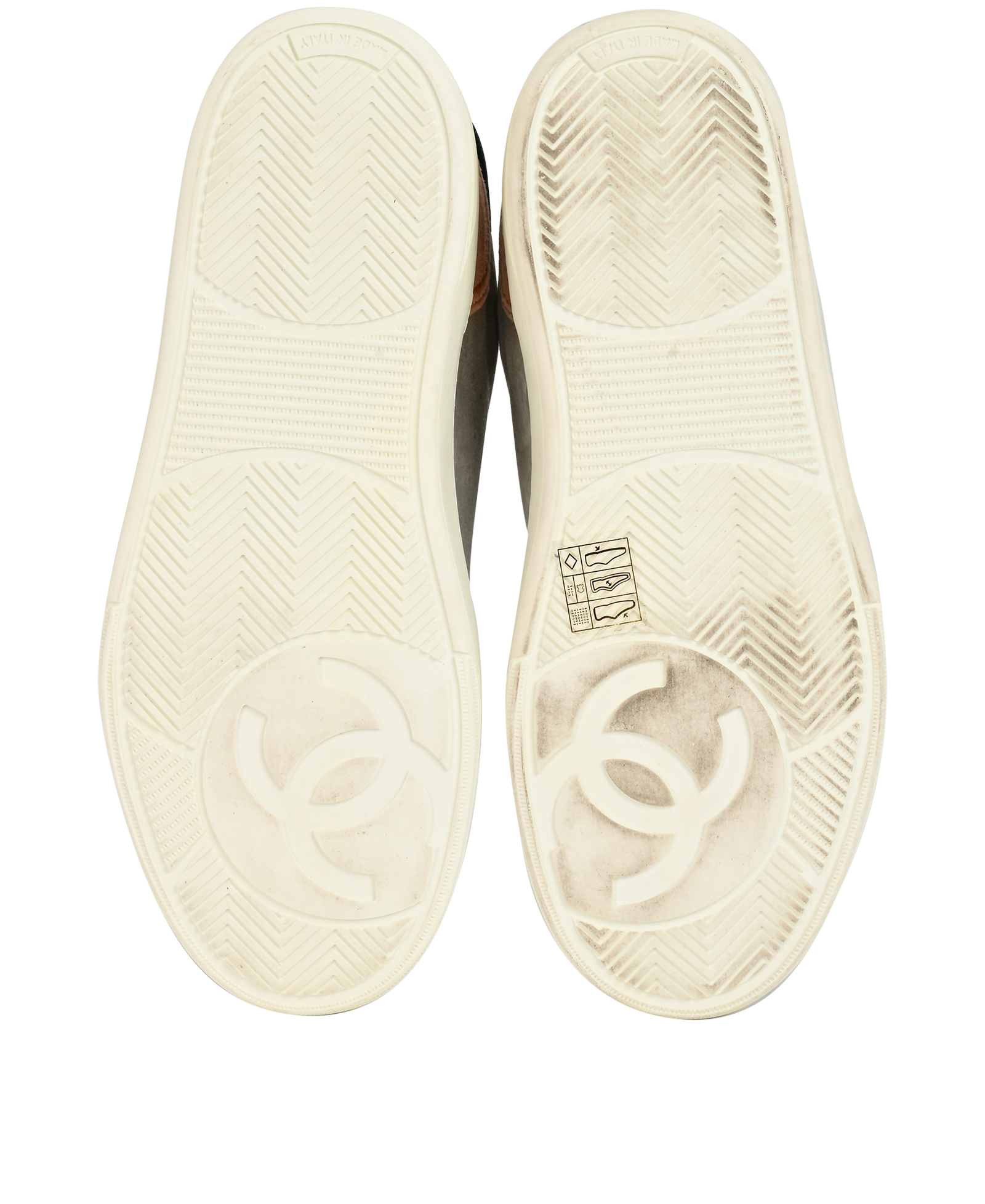 Chanel Low Top Trainers, &pound;350, Shoes, Green/Grey/Pink, Velvet, Top view