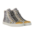 Chanel Tweed High Top Trainers, &pound;350, Shoes, Green/Silver/White/Yellow, Fabric, Side view