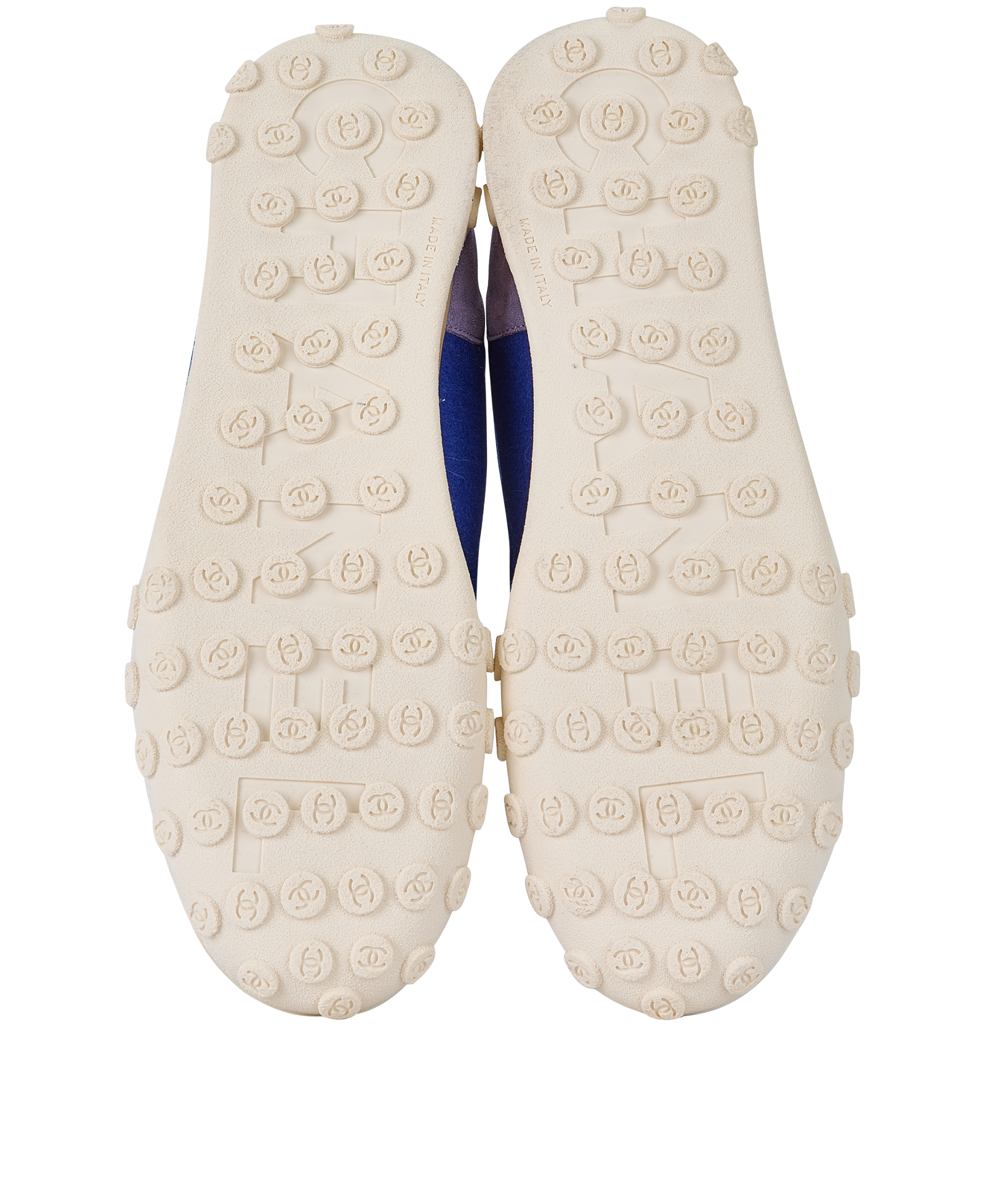 Chanel Logo Trainers, &pound;395, Shoes, Blue/Orange, Nylon, Top view