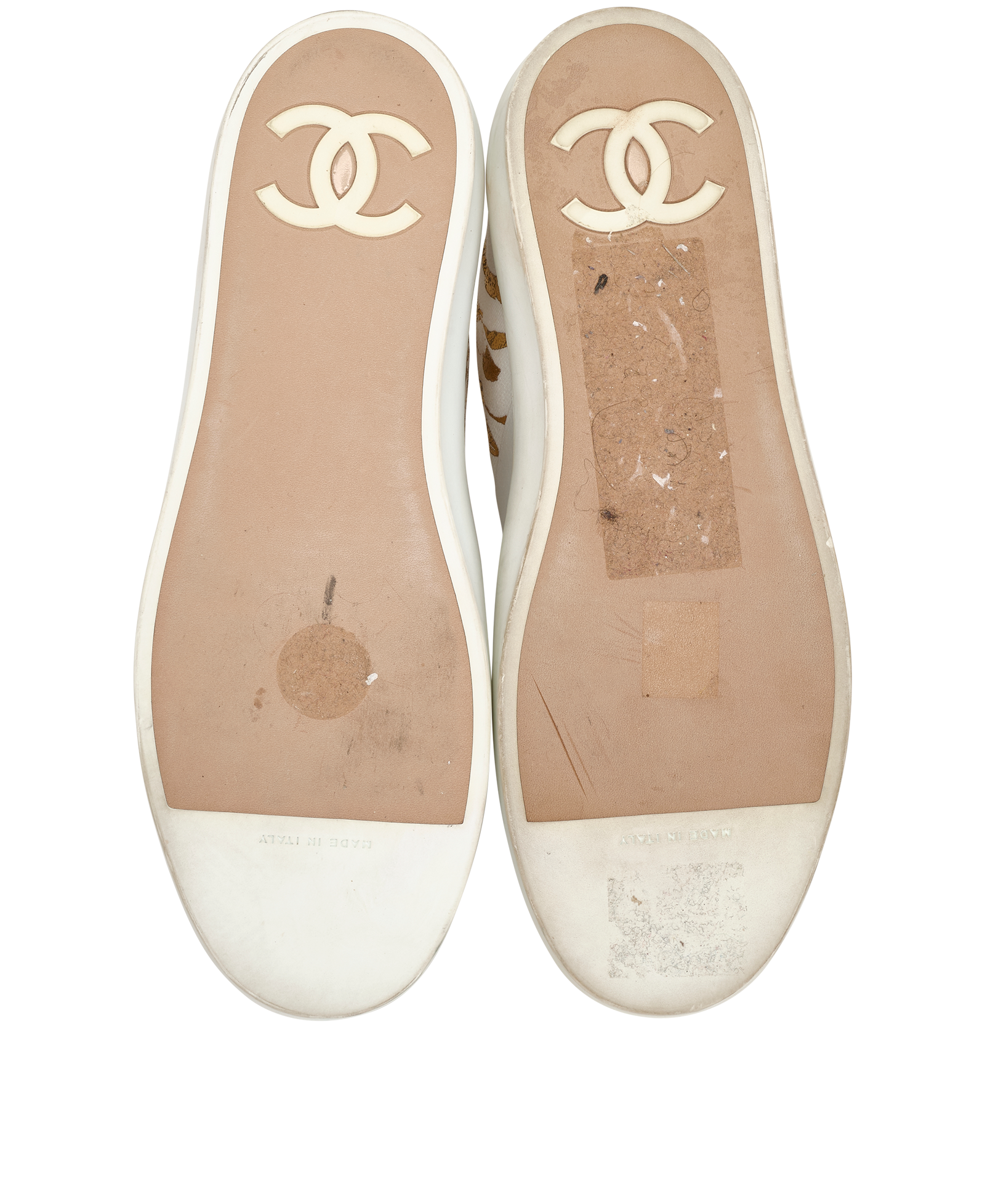 Chanel Gold Leaf Skate Sneakers, &pound;220, Shoes, White, Canvas/Leather, Top view