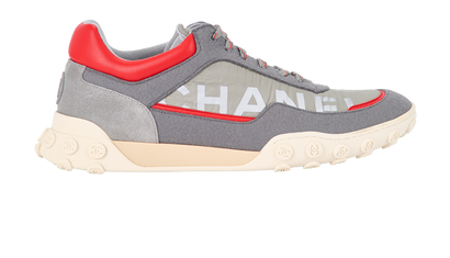 Chanel Logo Trainers, &pound;395, Shoes, Grey, Nylon, Front view