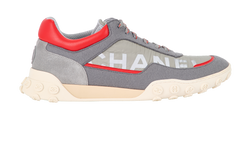 Chanel Logo Trainers, Mens, Nylon, Grey, UK12, DB, 3*