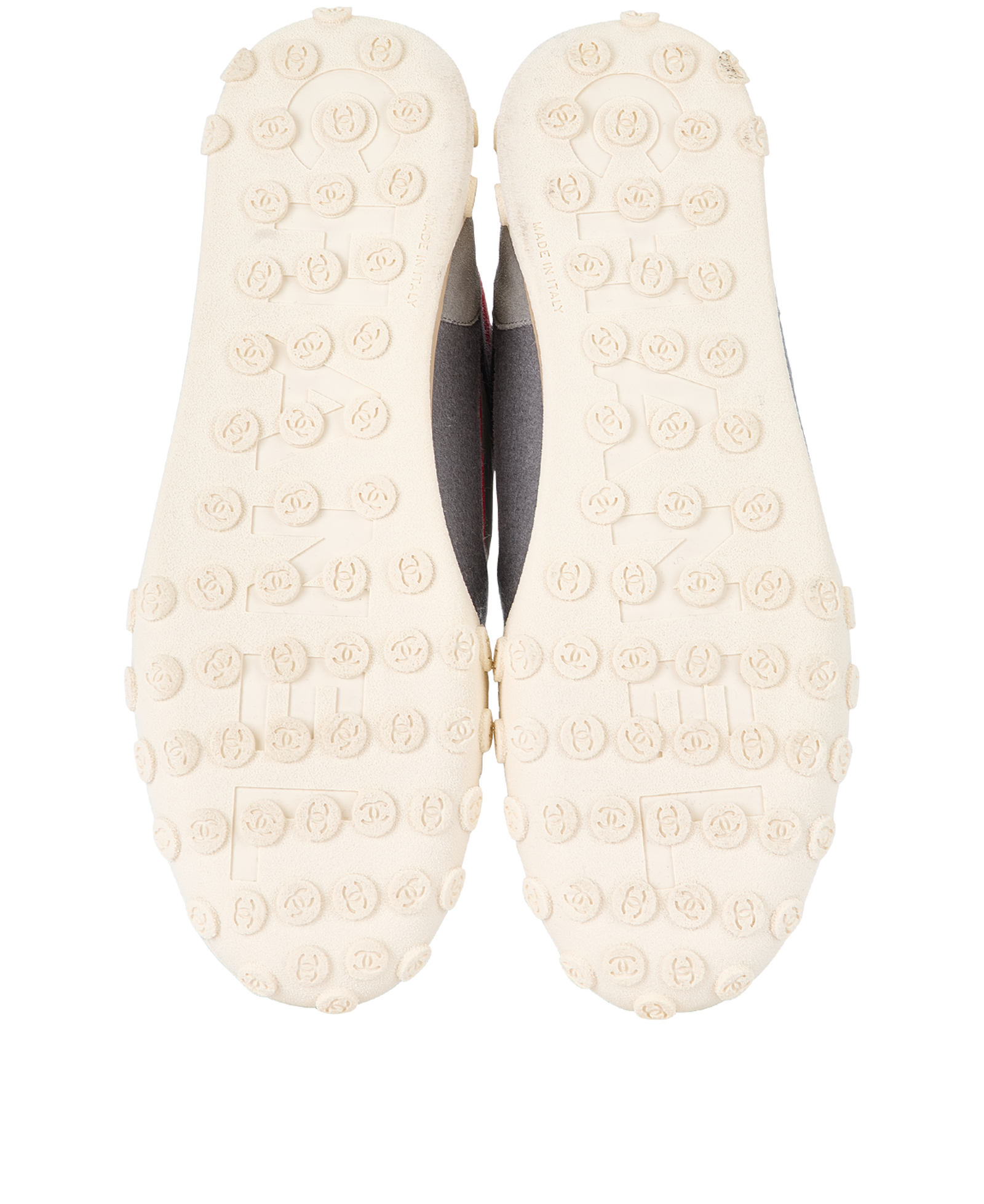 Chanel Logo Trainers, &pound;395, Shoes, Grey, Nylon, Top view