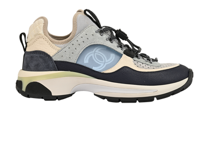 Chanel CC Trainers, &pound;395, Shoes, Blue, Fabric, Front view