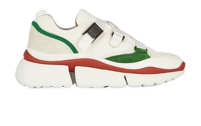 Chloe Sonnie Low Top Trainers, &pound;220, Shoes, White, Canvas, Front view