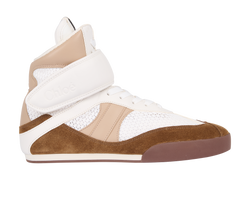 Chloe Kick High-Top Trainers, Suede/Mesh, White/Brown, UK6, B, 4*