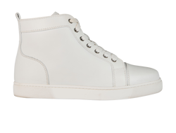 Christian Louboutin High Top Trainers, Leather, White, UK4.5, 3*