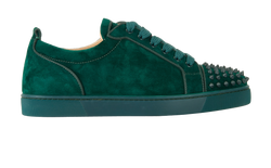 Christian Louboutin Louis Junior Spikes Trainers,Mens,Suede,Green,UK8,3*