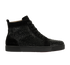 Christian Louboutin Louis Strass High-Top Sneakers, &pound;295, Shoes, Black, Suede, Front view