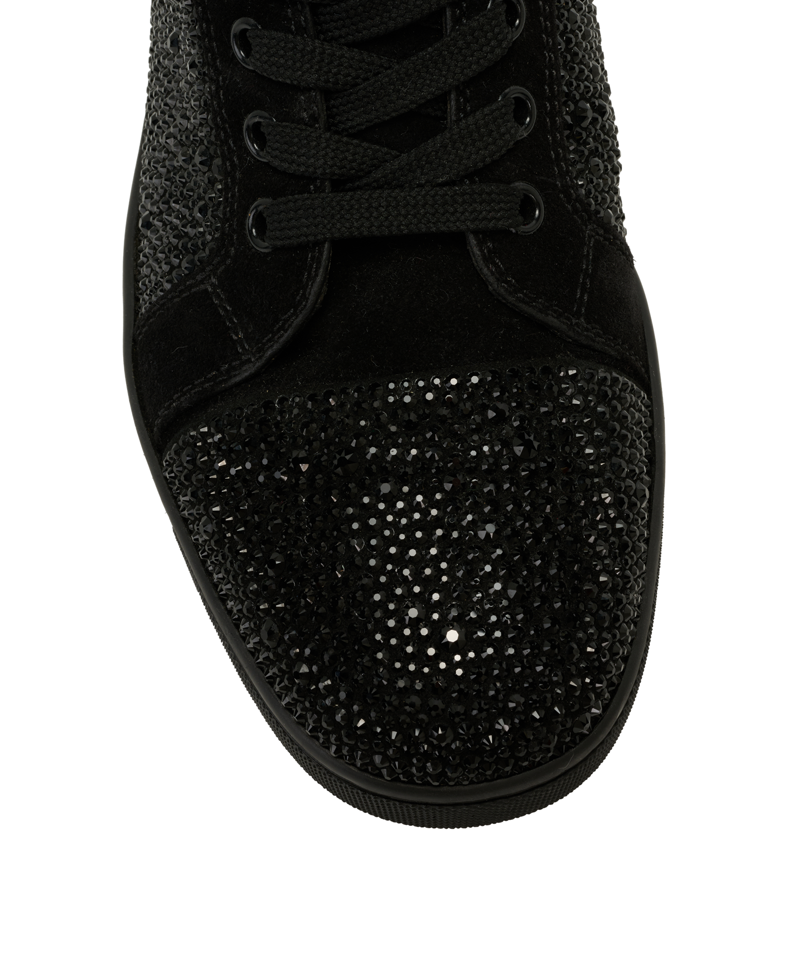 Christian Louboutin Louis Strass High-Top Sneakers, &pound;295, Shoes, Black, Suede, Other view