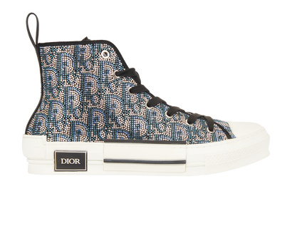 Christian Dior Embellished Oblique High Top Trainers, front view