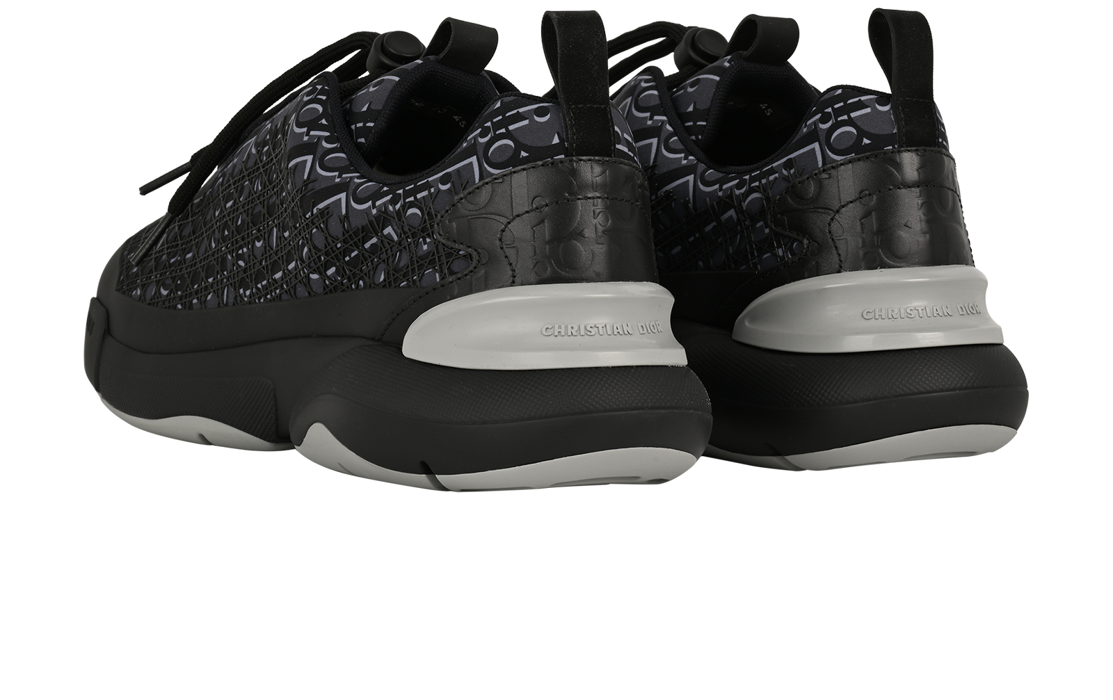 Christian Dior B24 Cannage Trainers, &pound;450, Shoes, Black/Grey, Mesh/Neoprene/Rubber, Back view