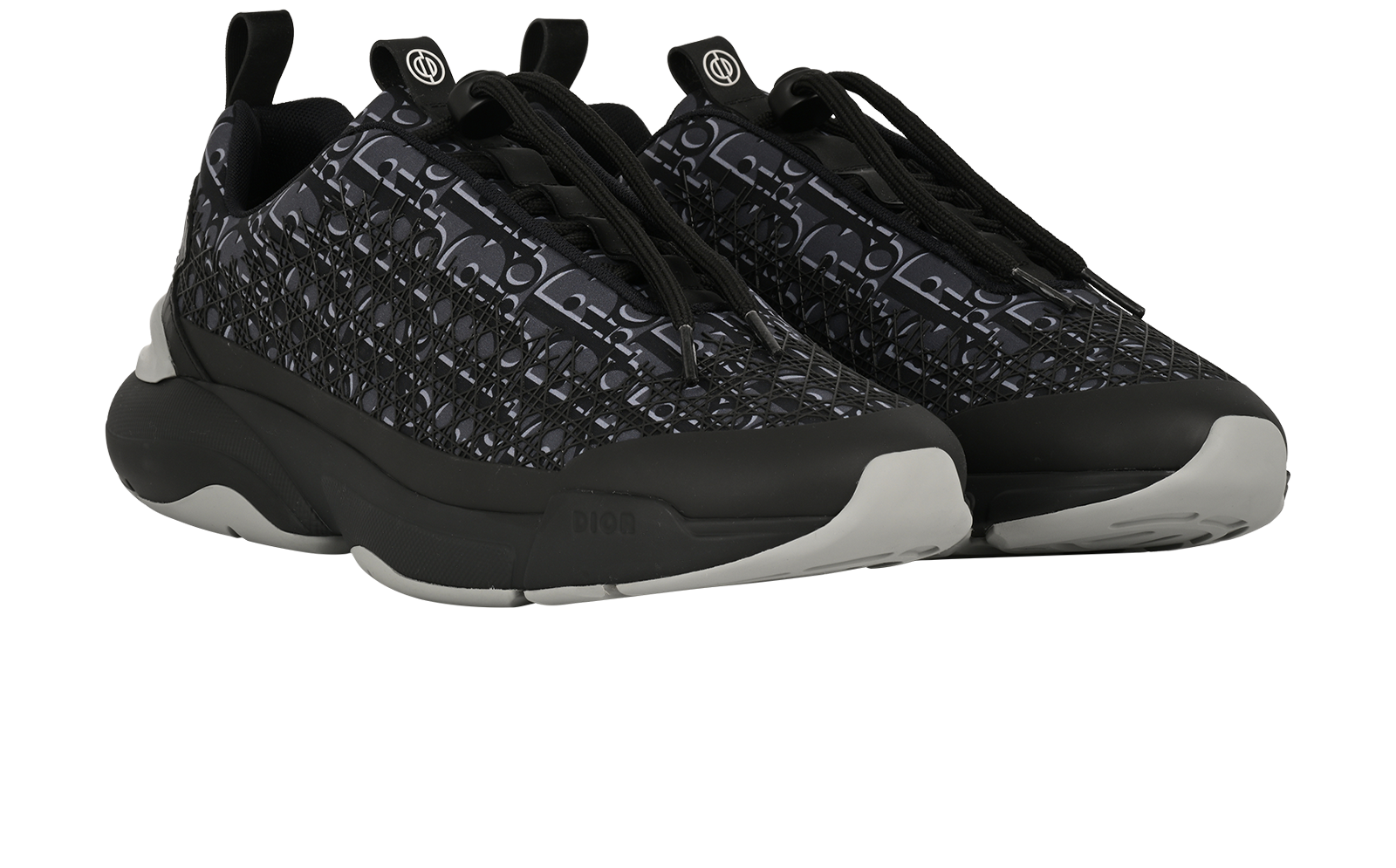 Christian Dior B24 Cannage Trainers, &pound;450, Shoes, Black/Grey, Mesh/Neoprene/Rubber, Side view