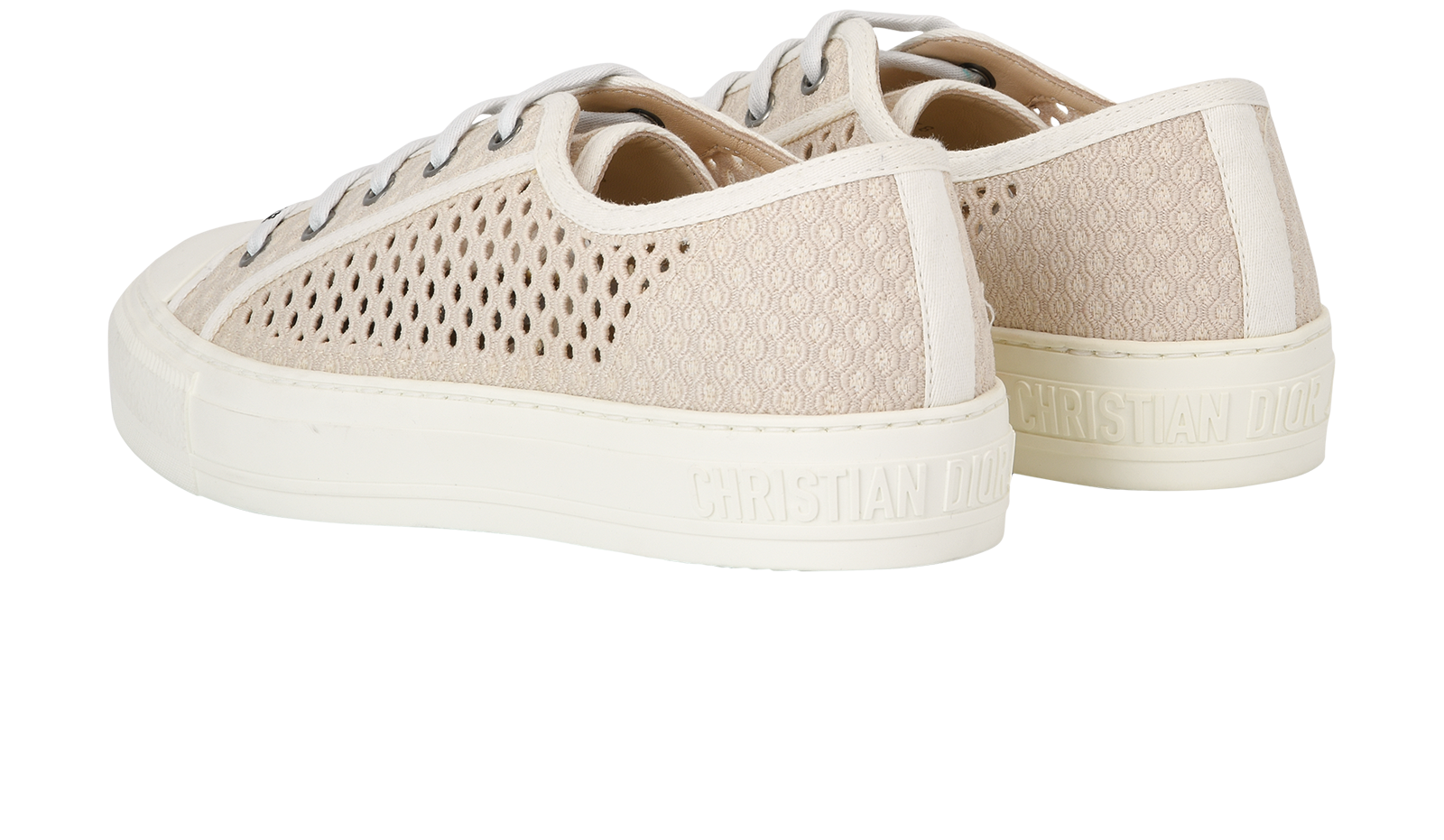 Christian Dior Walk n Dior Perforated Trainers, &pound;550, Shoes, Beige/White, Fabric, Back view