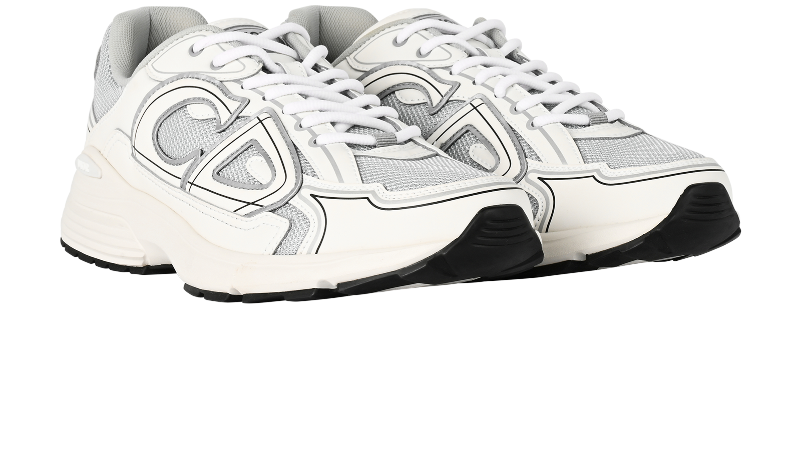 Christian Dior B30 Trainers, &pound;295, Shoes, Grey/White, Leather/Mesh, Side view