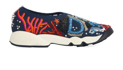 Christian Dior Ocean Embellished Fusion Slip Trainers, front view