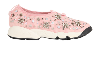 Christian Dior Embellished Trainers, &pound;200, Shoes, Pink, Fabric, Front view