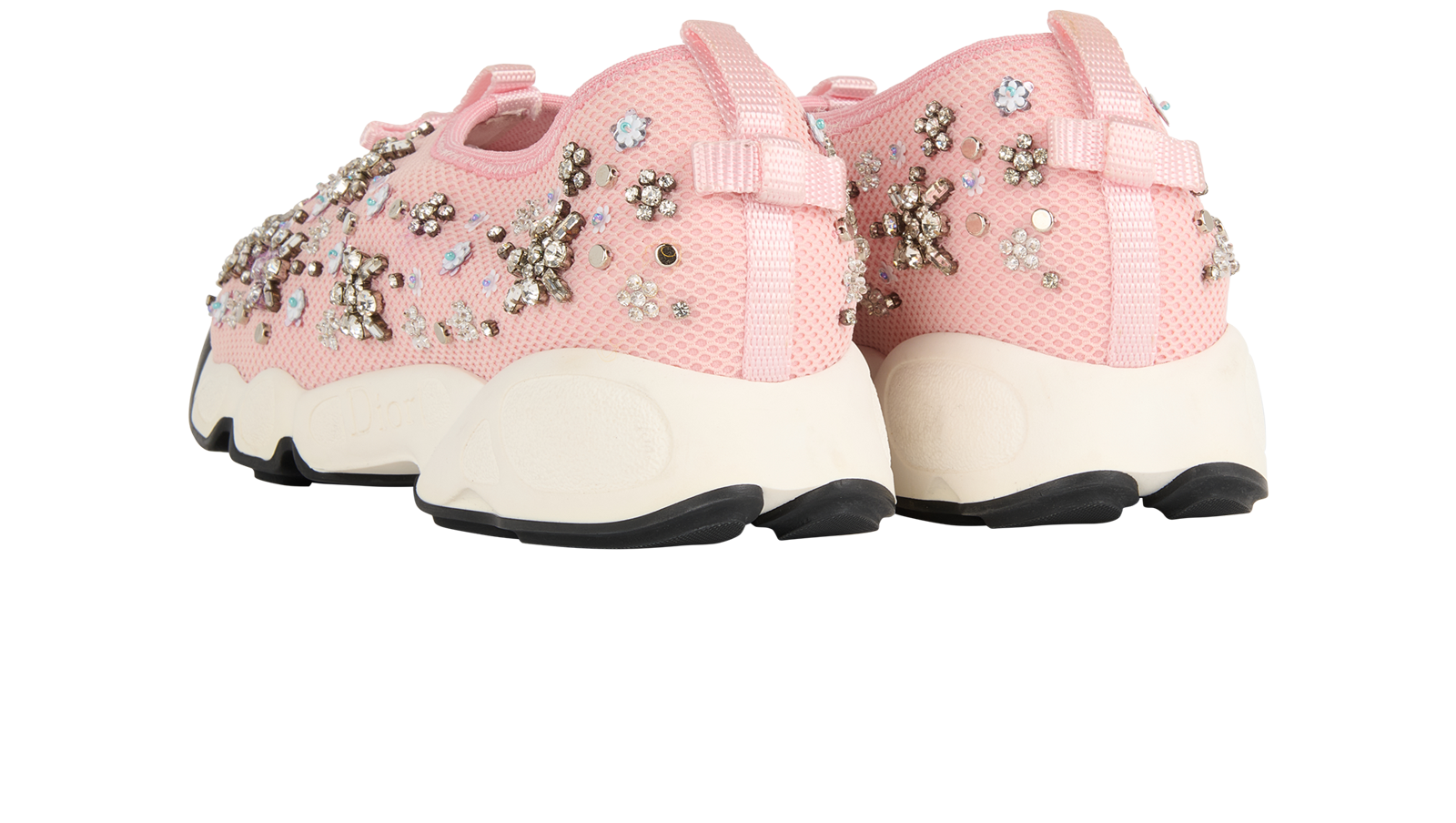 Christian Dior Embellished Trainers, &pound;200, Shoes, Pink, Fabric, Back view