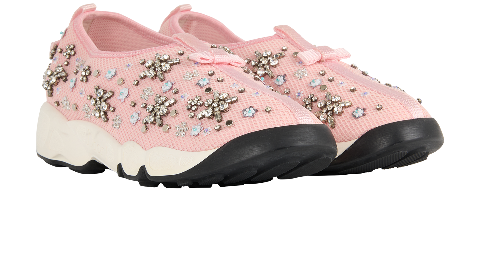 Christian Dior Embellished Trainers, &pound;200, Shoes, Pink, Fabric, Side view