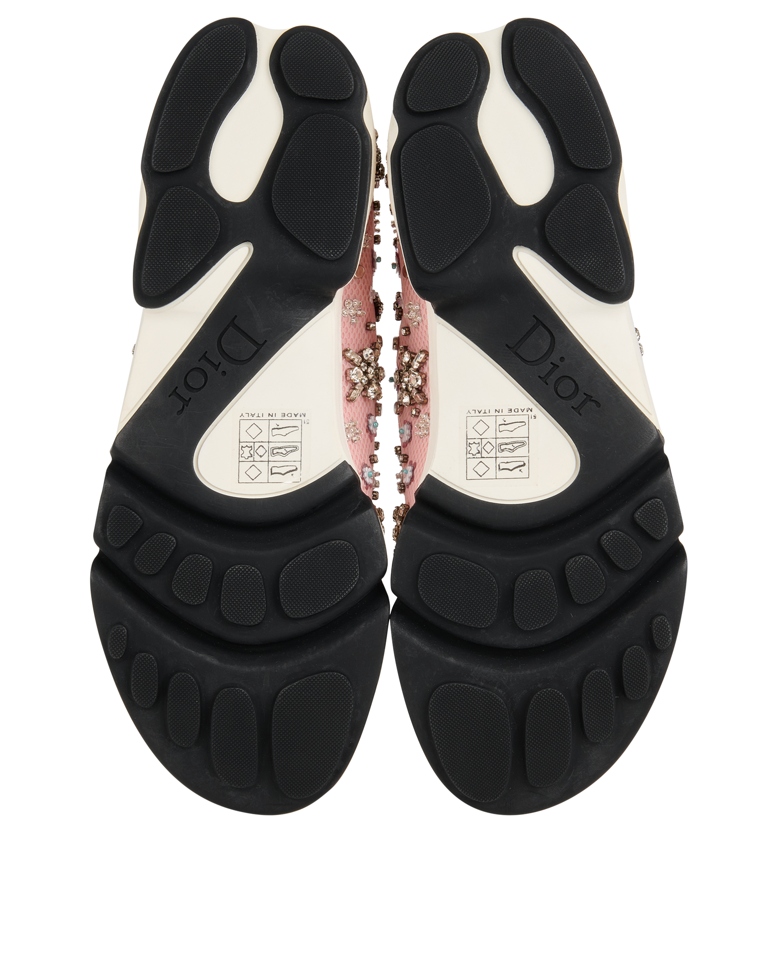 Christian Dior Embellished Trainers, &pound;200, Shoes, Pink, Fabric, Top view