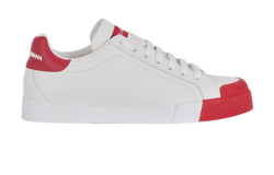 Dolce & Gabbana Portofino Trainers, Mens, Leather, White/Red,UK 9,B/DB,2*