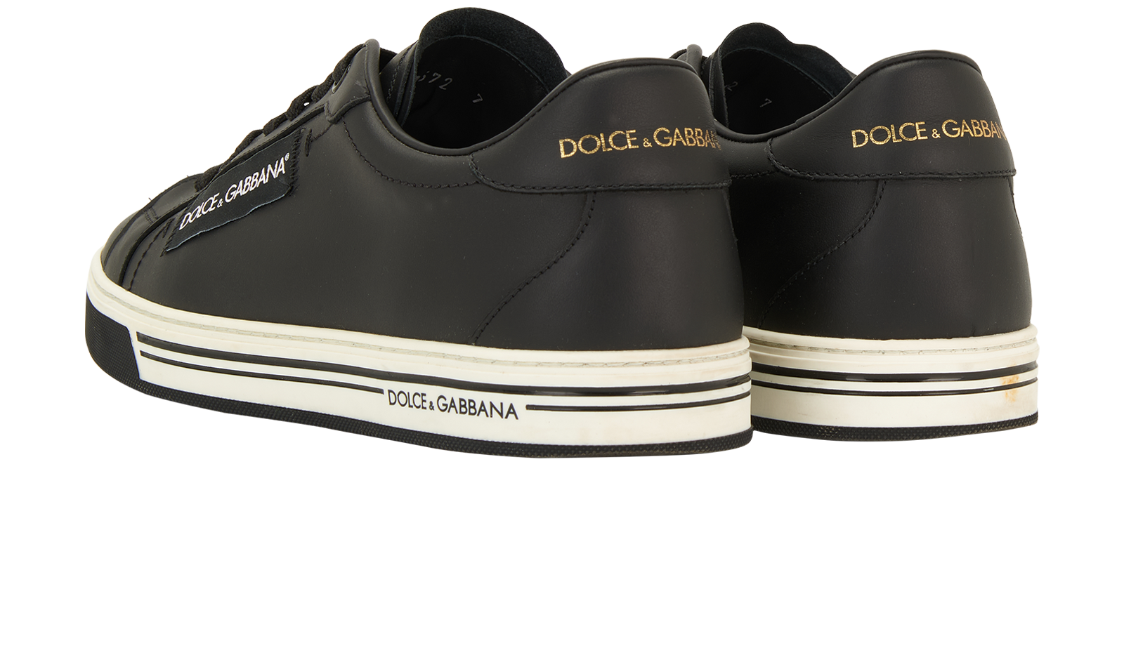 Dolce & Gabbana Low Top Trainers, &pound;180, Shoes, Black, Leather, Back view