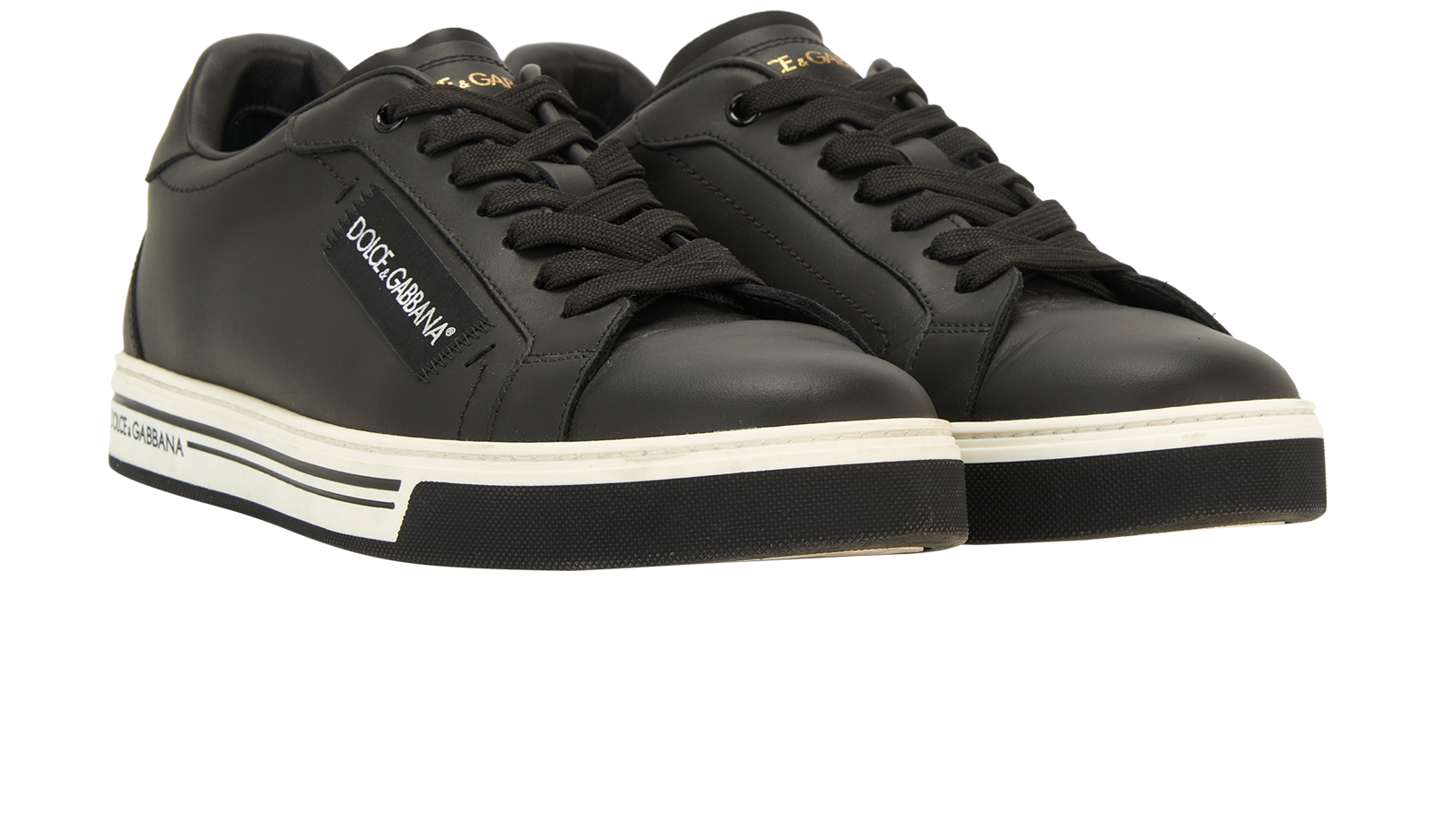 Dolce & Gabbana Low Top Trainers, &pound;180, Shoes, Black, Leather, Side view