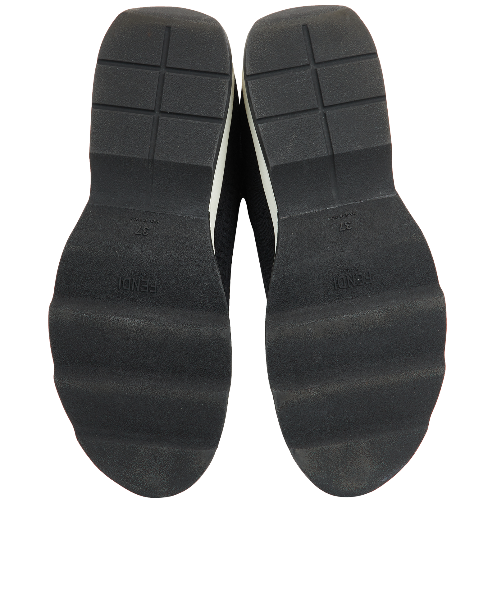 Fendi FF Sock Trainers, &pound;180, Shoes, Beige/Black, Nylon (Polymer), Top view