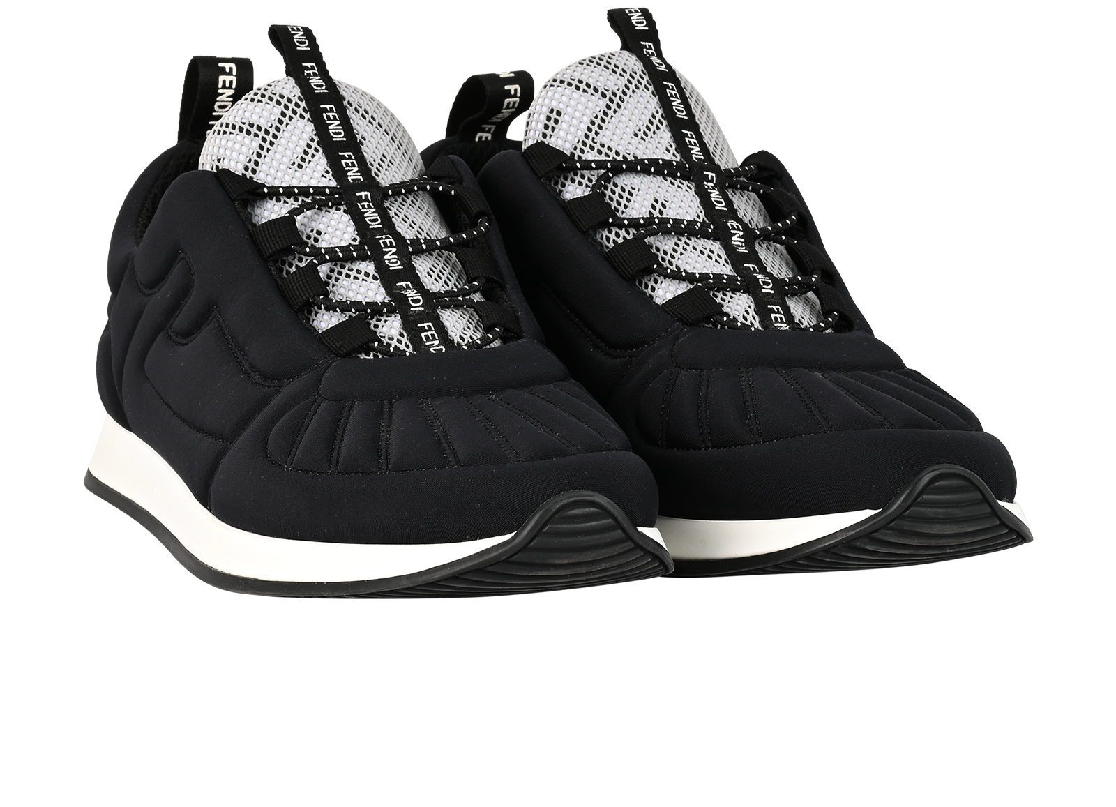 Fendi FFreedom Sneakers, &pound;250, Shoes, Black, Fabric, Side view