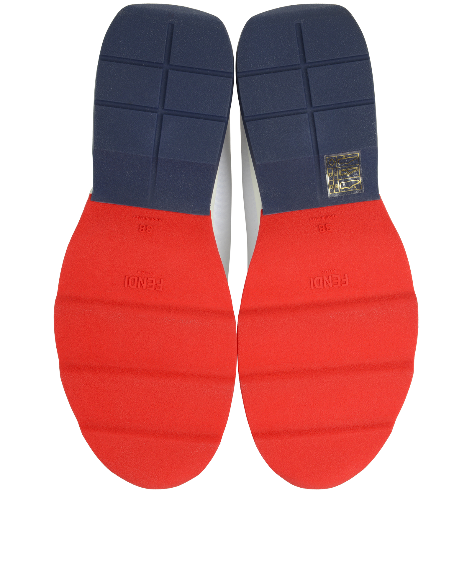 Fendi x FILA Mania Trainers, &pound;295, Shoes, Blue/Brown/Red/White, Polyester (Polymer), Top view