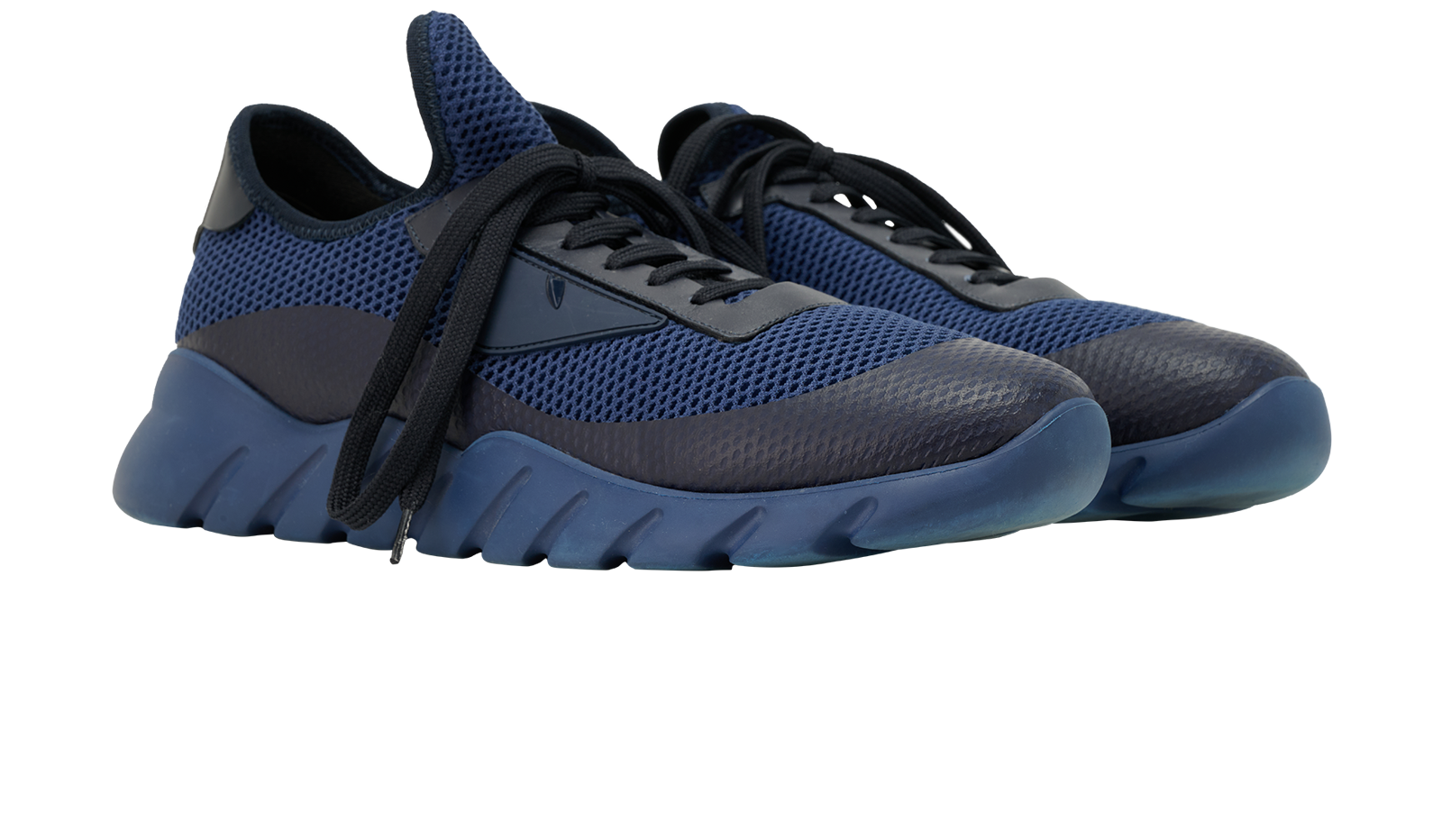 Fendi Flow Trainers, &pound;350, Shoes, Black/Navy, Fabric, Side view