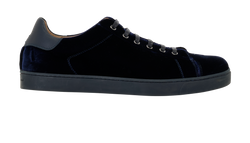 Gianvito Rossi Low Top Trainers, Mens, Velvet, Blue, UK9, DB/B, 3*
