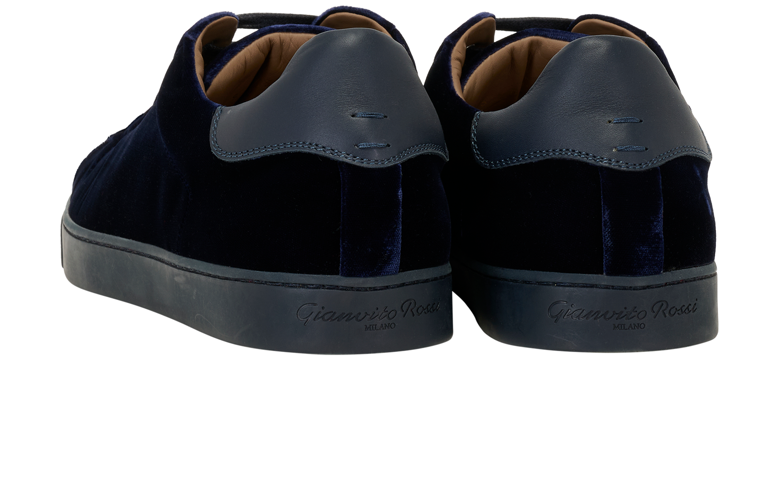 Gianvito Rossi Low Top Trainers, &pound;120, Shoes, Blue, Velvet, Back view