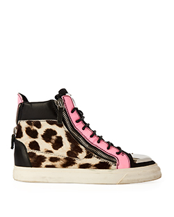 Giuseppe Zanotti Donna Leopard-Print Sneakers, Leather, Brown/Beige, UK 7