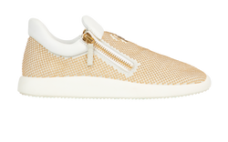 Giuseppe Zanotti Studded Slip On Trainers, Leather, Wht/Gold, UK6, DB, 2*