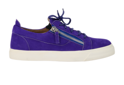 Giuseppe Zanotti Double Zip Trainers, Leather, Purple, UK8, B/DB, 3*