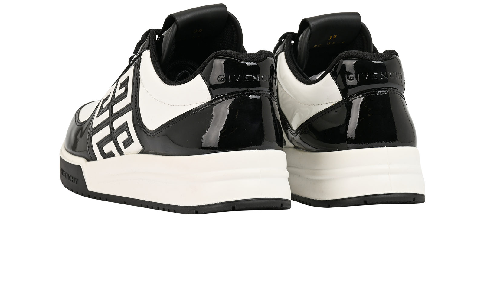 Givenchy G4 Low Top Trainers, &pound;250, Shoes, Black/White, Leather, Back view