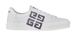 Givenchy City Sport 4G Trainers, Mens,Leather,White/Black,UK10.5,DB/B,3*