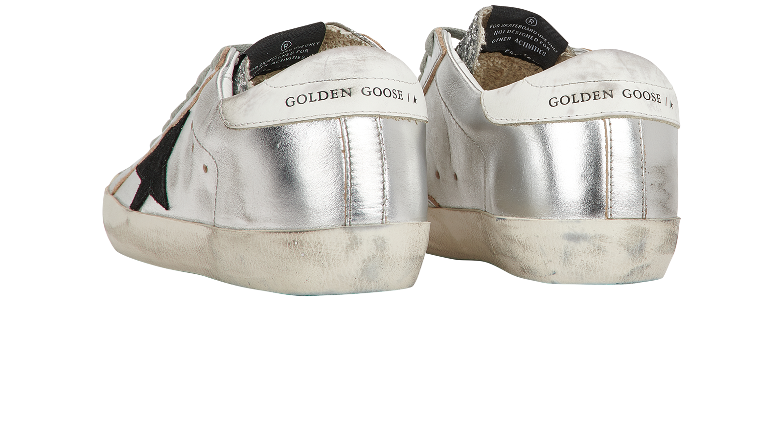 Golden Goose Super-Star Sneakers, &pound;195, Shoes, Silver, Leather, Back view