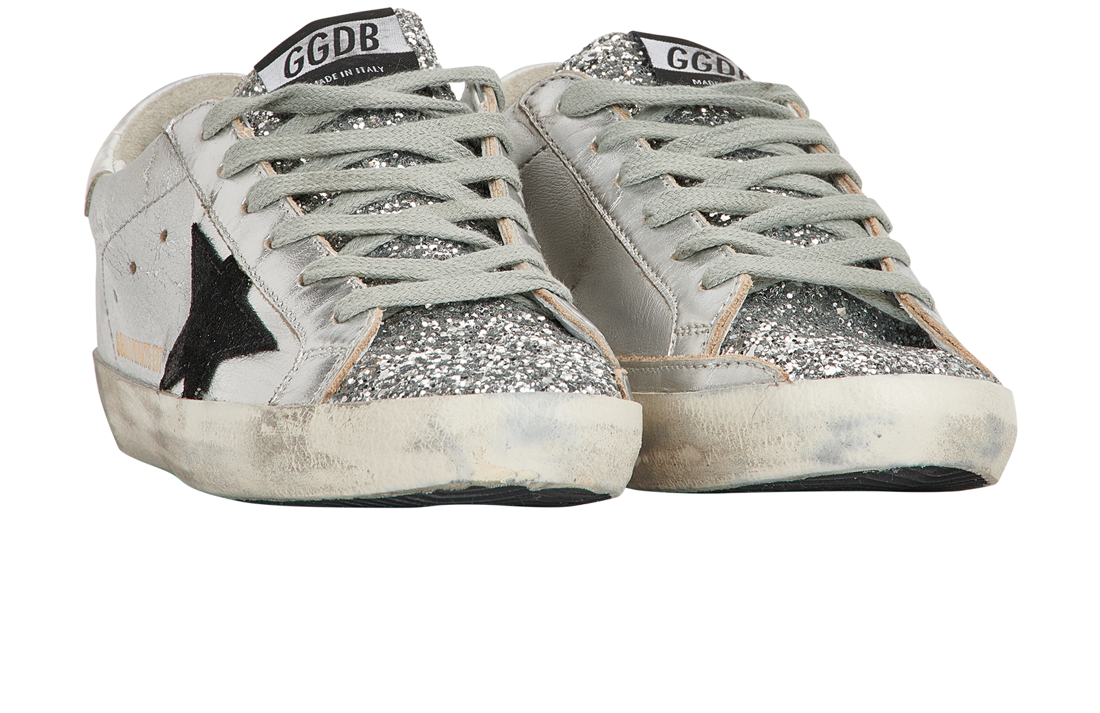 Golden Goose Super-Star Sneakers, &pound;195, Shoes, Silver, Leather, Side view