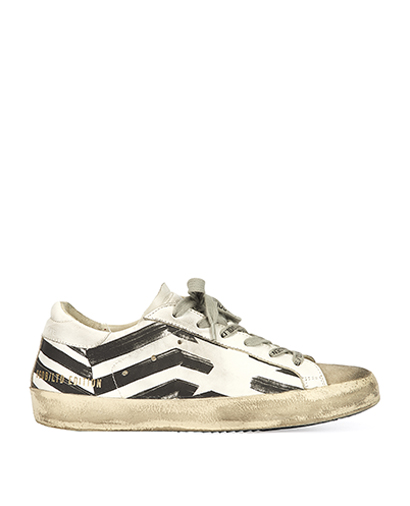 Golden Goose Striped Distressed Trainers, front view