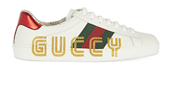 Gucci Ace 'Guccy' Sneakers, Leather, White, 5.5, B/DB, 4*
