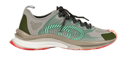 Gucci Run Trainers, &pound;330, Shoes, Green/Grey, Mesh, Front view