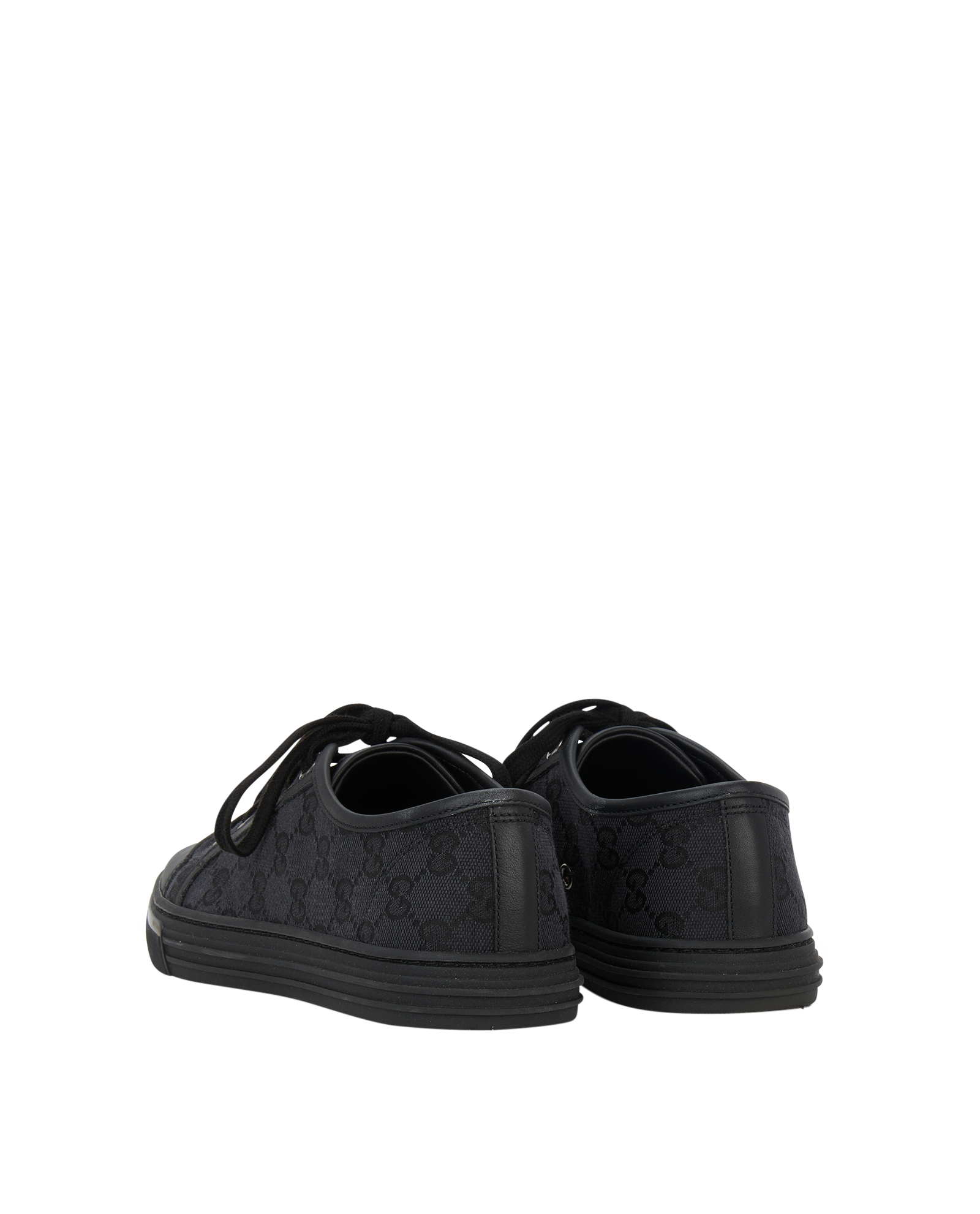 Gucci GG Low Trainers, &pound;250, Shoes, Black, Canvas, Back view